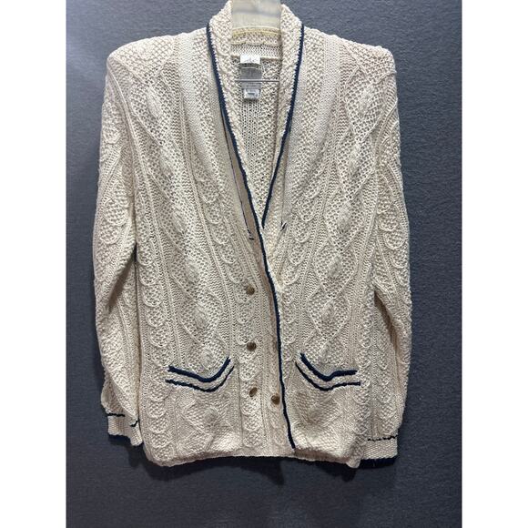 Susan Bristol Sweaters - Vintage Susan Bristol 1989 Cottage Core Knit By Hand Cardigan Sweater Size L